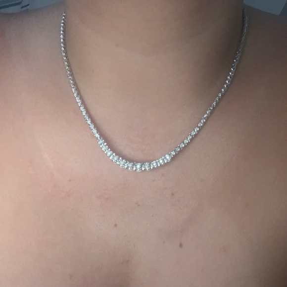 Diamond Necklace Silver - Picture 1 of 2